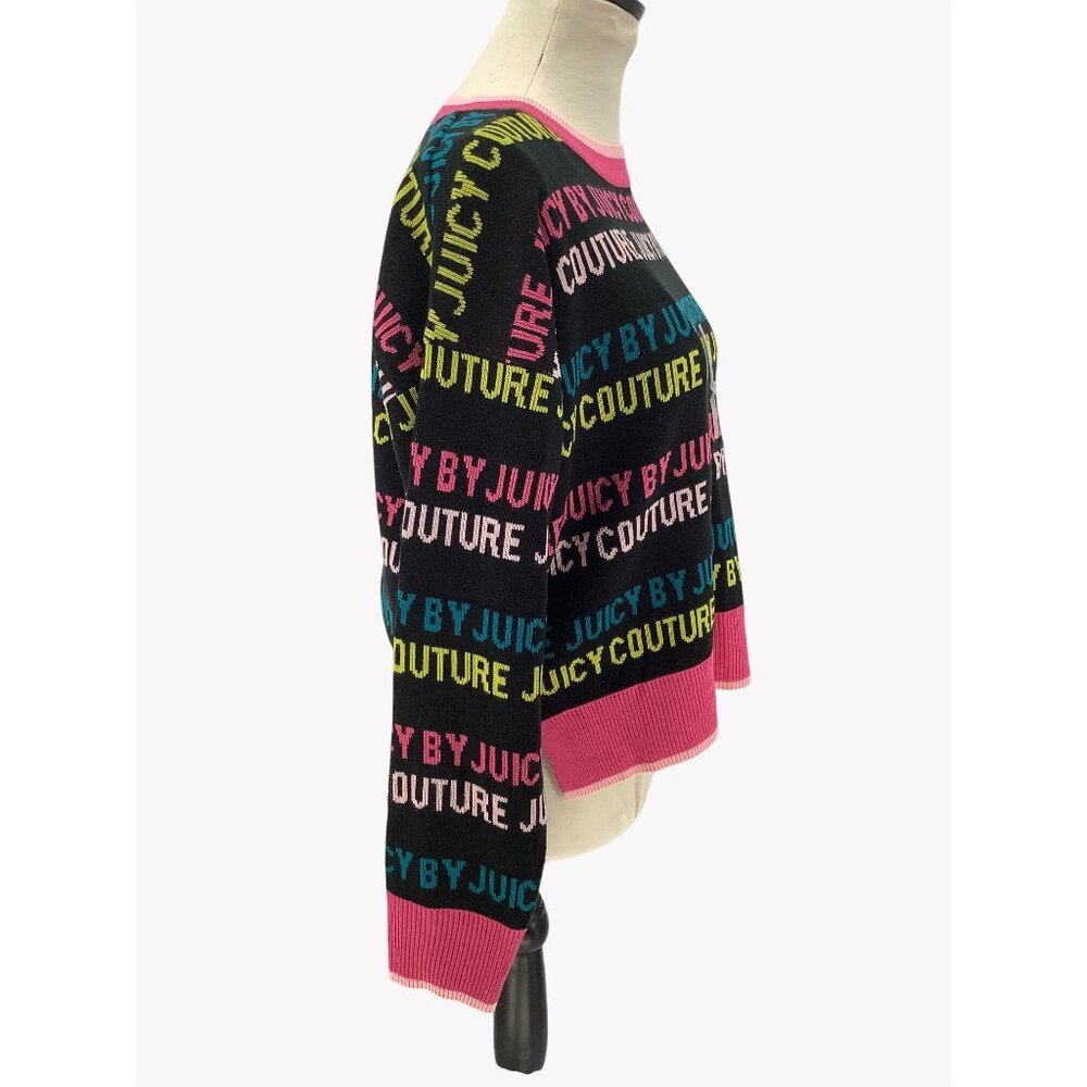 NWT JUICY by Juicy Couture - Black Logo Sweater Size M - Picture 3 of 9